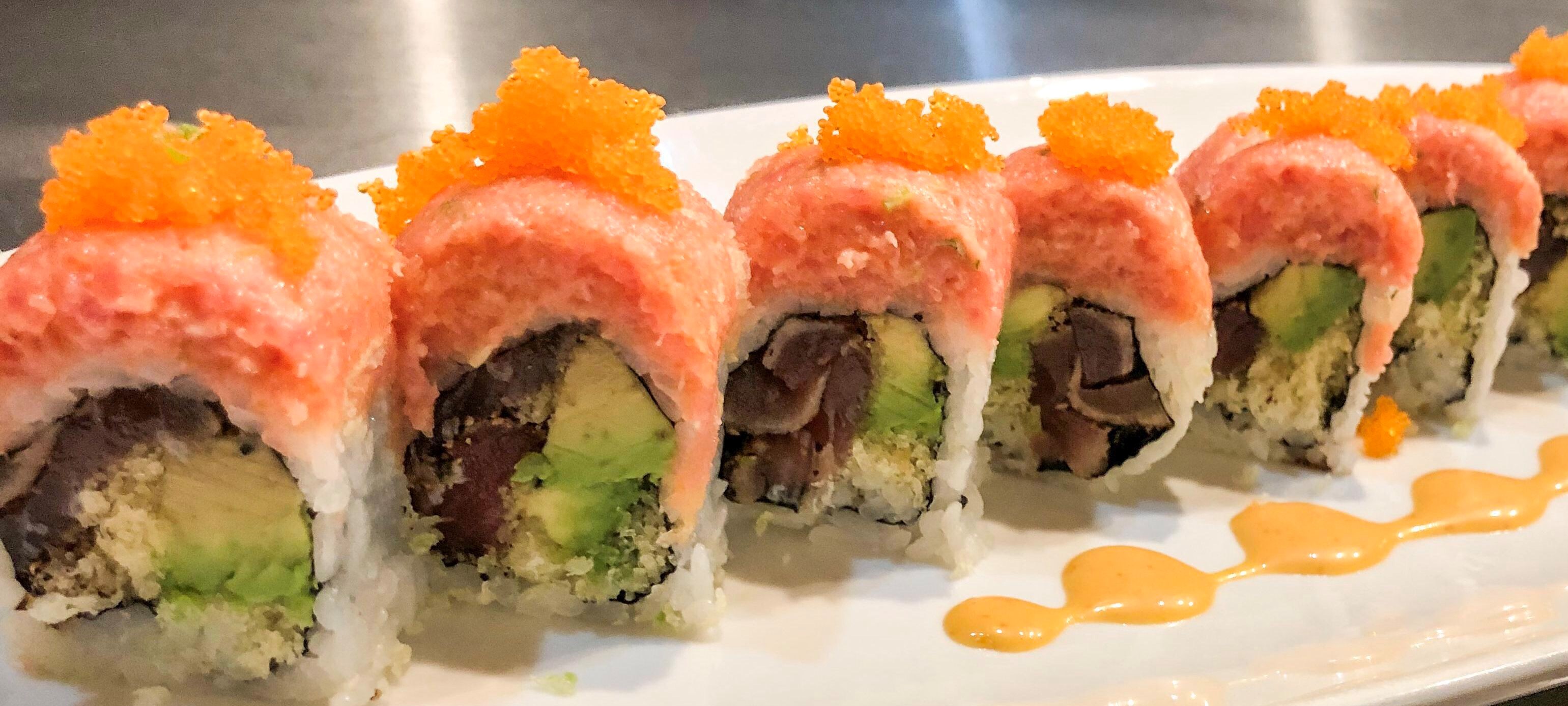 Order 32. Kamikaze Roll  food online from Happy Kitchen & Sushi Bar store, Zionsville on bringmethat.com