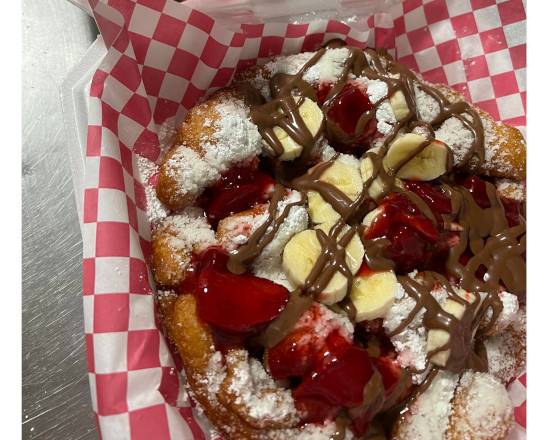 Order Loaded Funnel Cake food online from M & M's Carnival Foods store, Midland on bringmethat.com