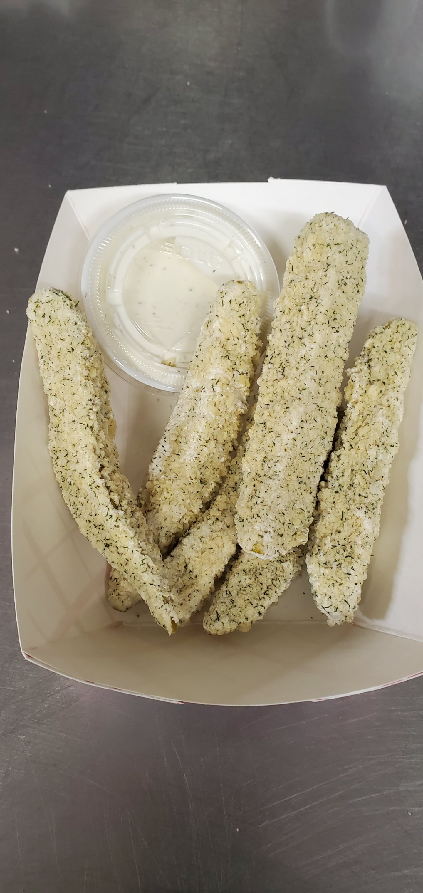 Order Fried Pickles Spears - Appetizer food online from Northside Pizza store, Hastings on bringmethat.com