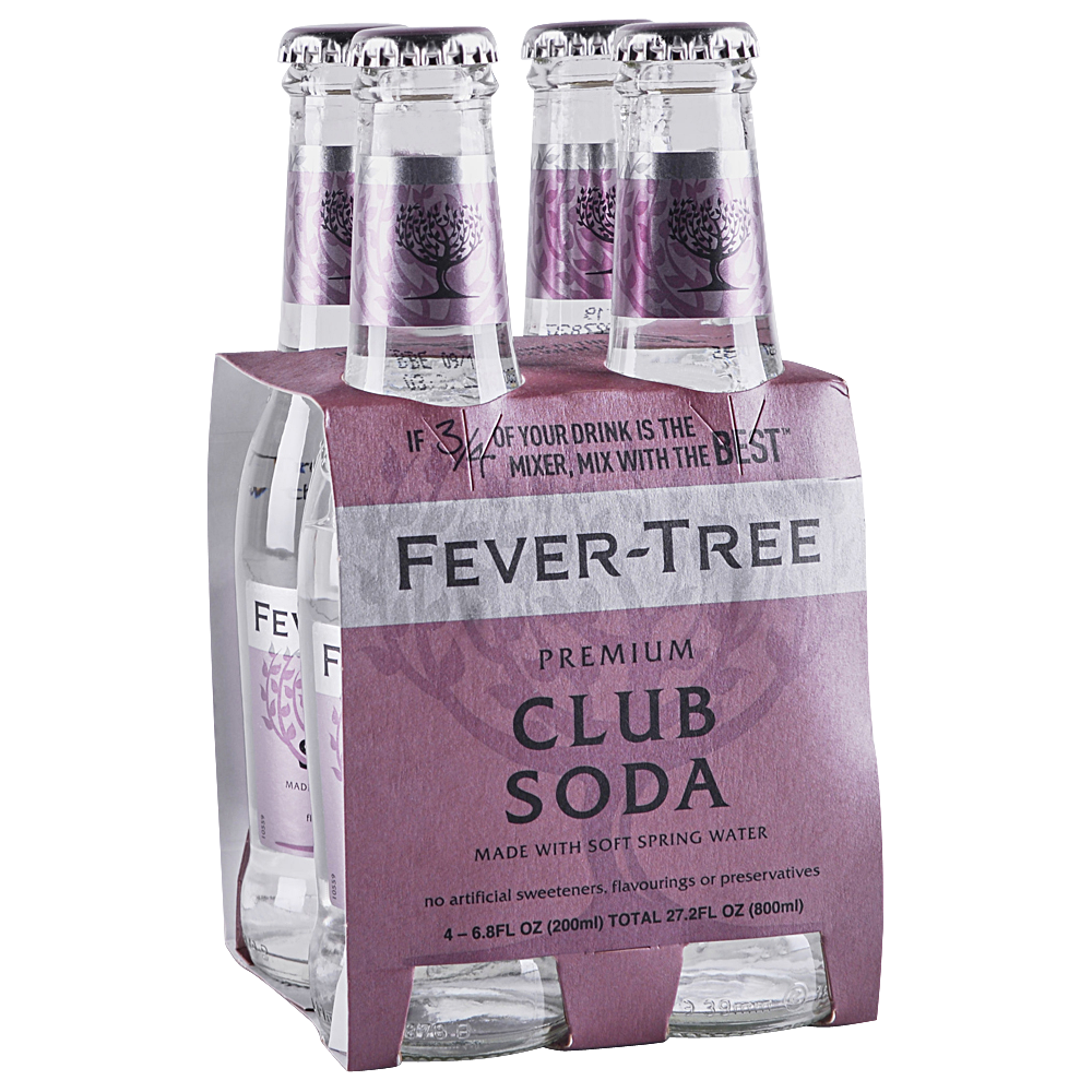 Order Fever Tree Club Soda 4 Pack 200 ml. Mixer food online from Mirage Wine & Liquor store, Palm Springs on bringmethat.com