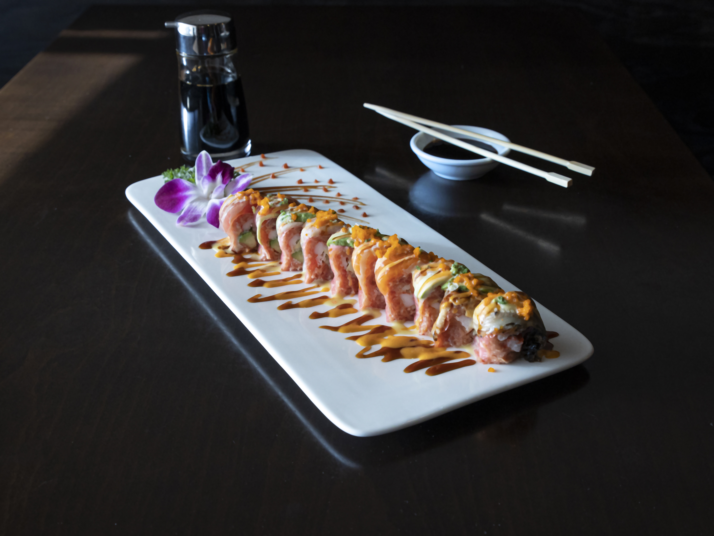 Order 1. Rainbow Sashimi Roll food online from Mizu Sushi & Hibachi store, Warrington on bringmethat.com