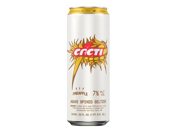 Order Cacti Pineapple Agave Spiked Seltzer - 25oz Can food online from Jenny Liquors store, Mt Prospect on bringmethat.com