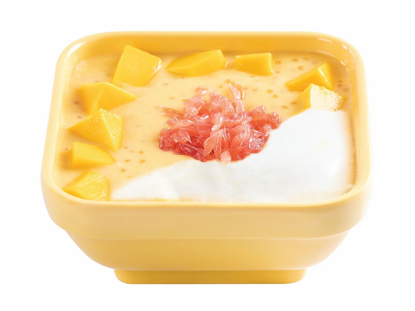 Order M5. Mango Pomelo Sago Tofu Pudding - 楊枝甘露豆腐花 food online from Sweethoney Dessert store, Artesia on bringmethat.com