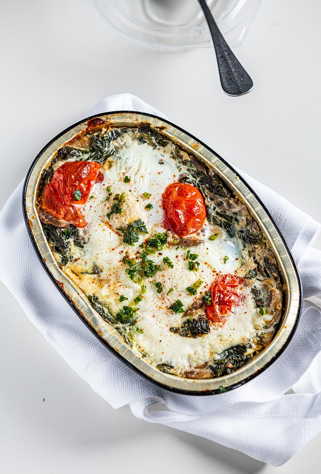 Order Baked Eggs with Roasted Vegetables food online from Bakers Daughter store, Washington on bringmethat.com