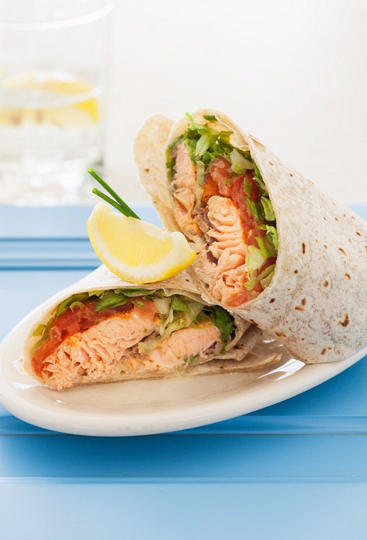 Order Salmon kabob Wrap food online from Alibaba Mediterranean Cuisine store, Long Beach on bringmethat.com