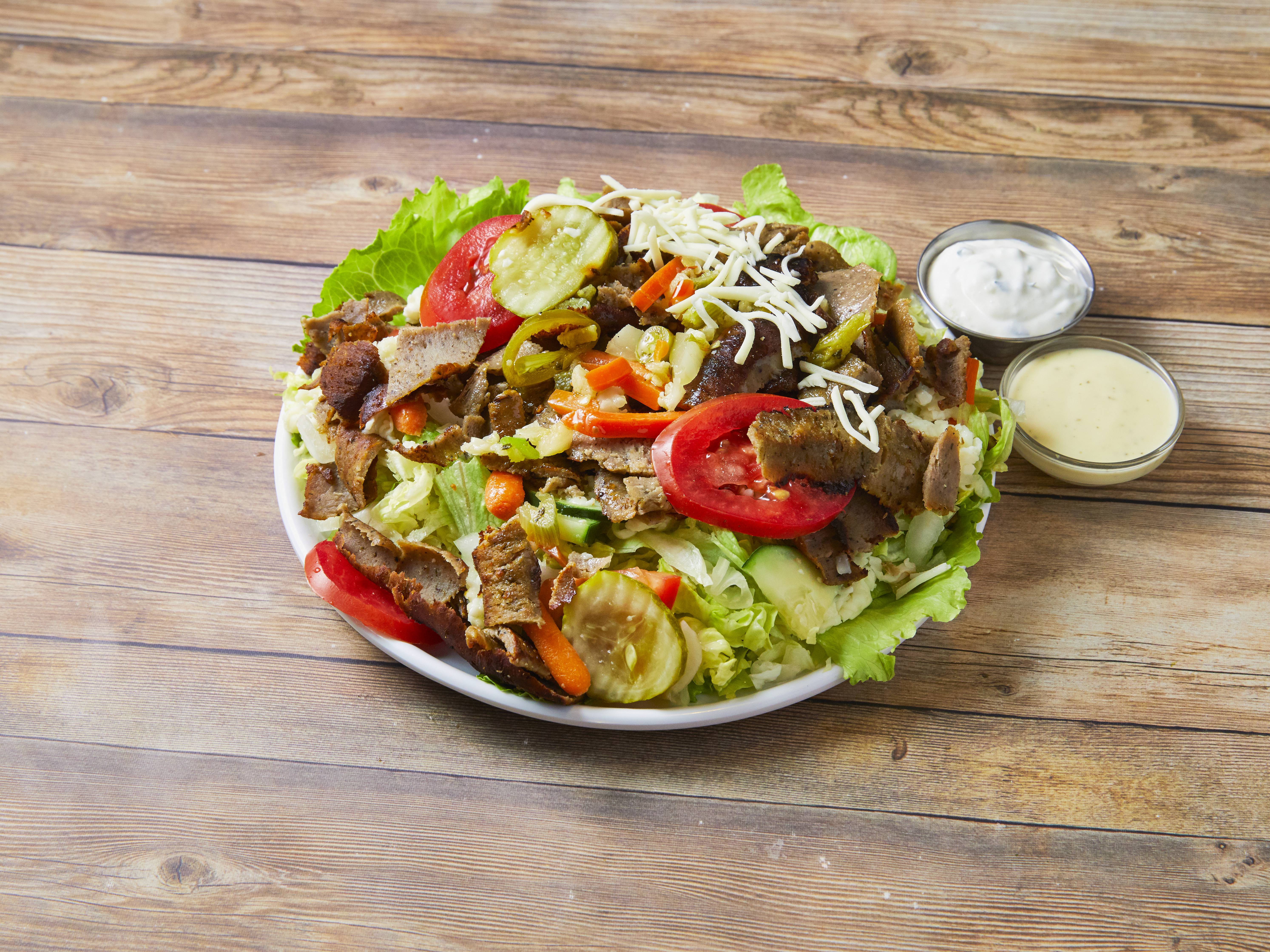 Order Gyro Salad food online from New Star Gyros store, Chicago on bringmethat.com