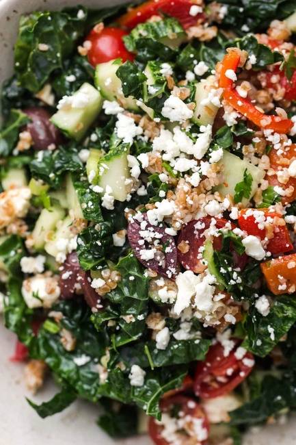 Order Mediterranean Spinach Salad food online from Fresh Healthy Cafe store, San Marcos on bringmethat.com