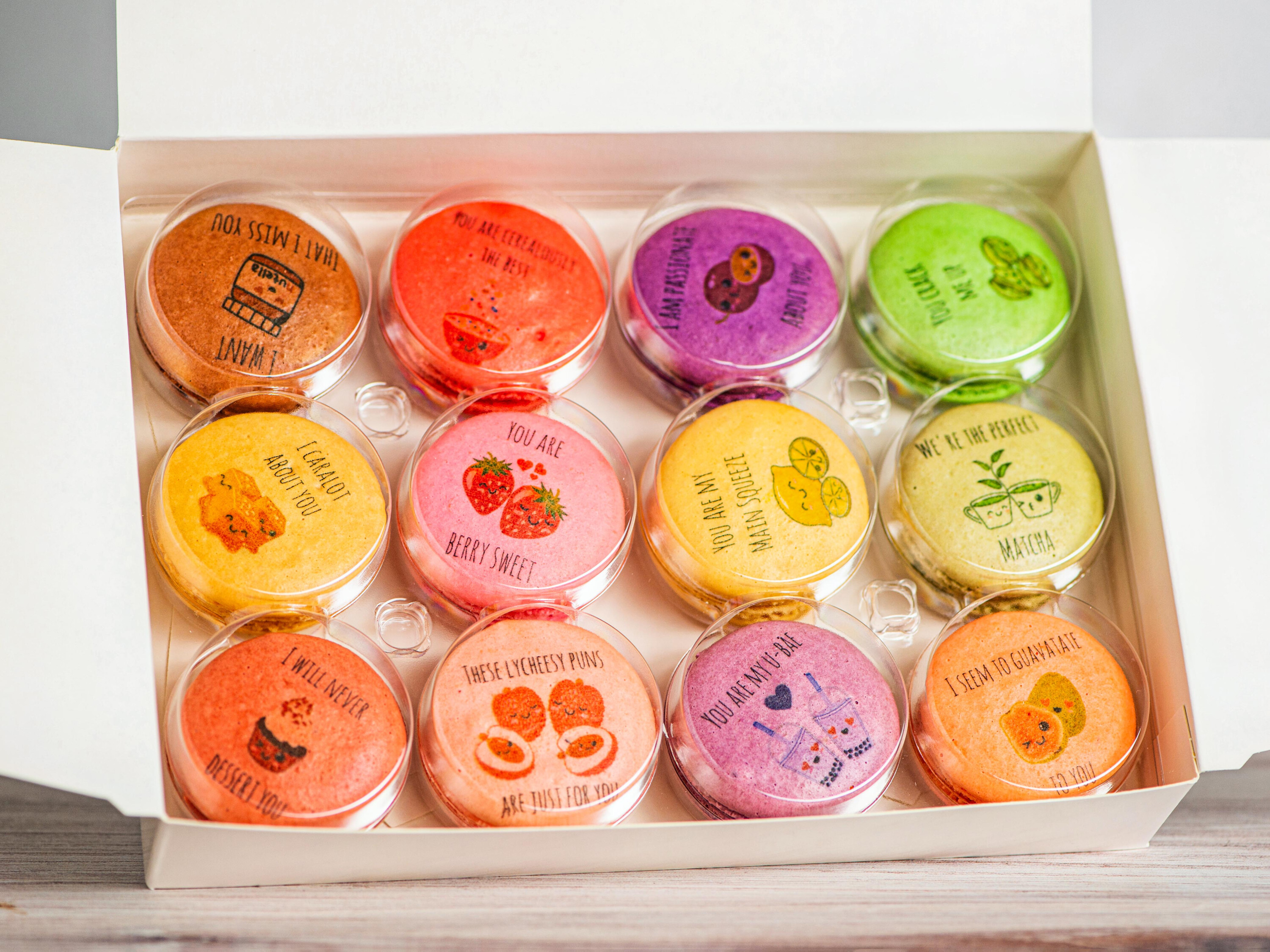 Order Assorted 12 Favorites Macaron Box food online from Macadons store, Seattle on bringmethat.com