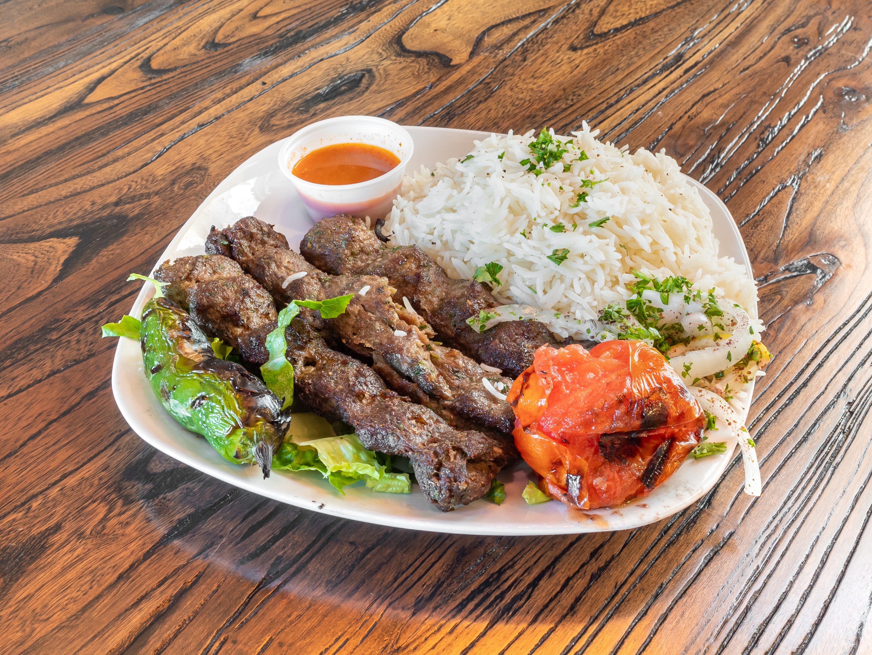 Order Kafta Kabob food online from Aladdin Mediterranean Grill store, Denver on bringmethat.com