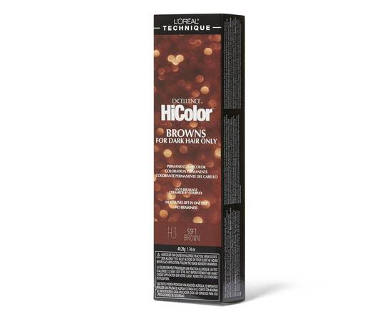 Order L'Oreal HiColor Permanent HairColor Browns: H3 Soft Brown food online from iDa Beauty Supply Store store, Middletown on bringmethat.com
