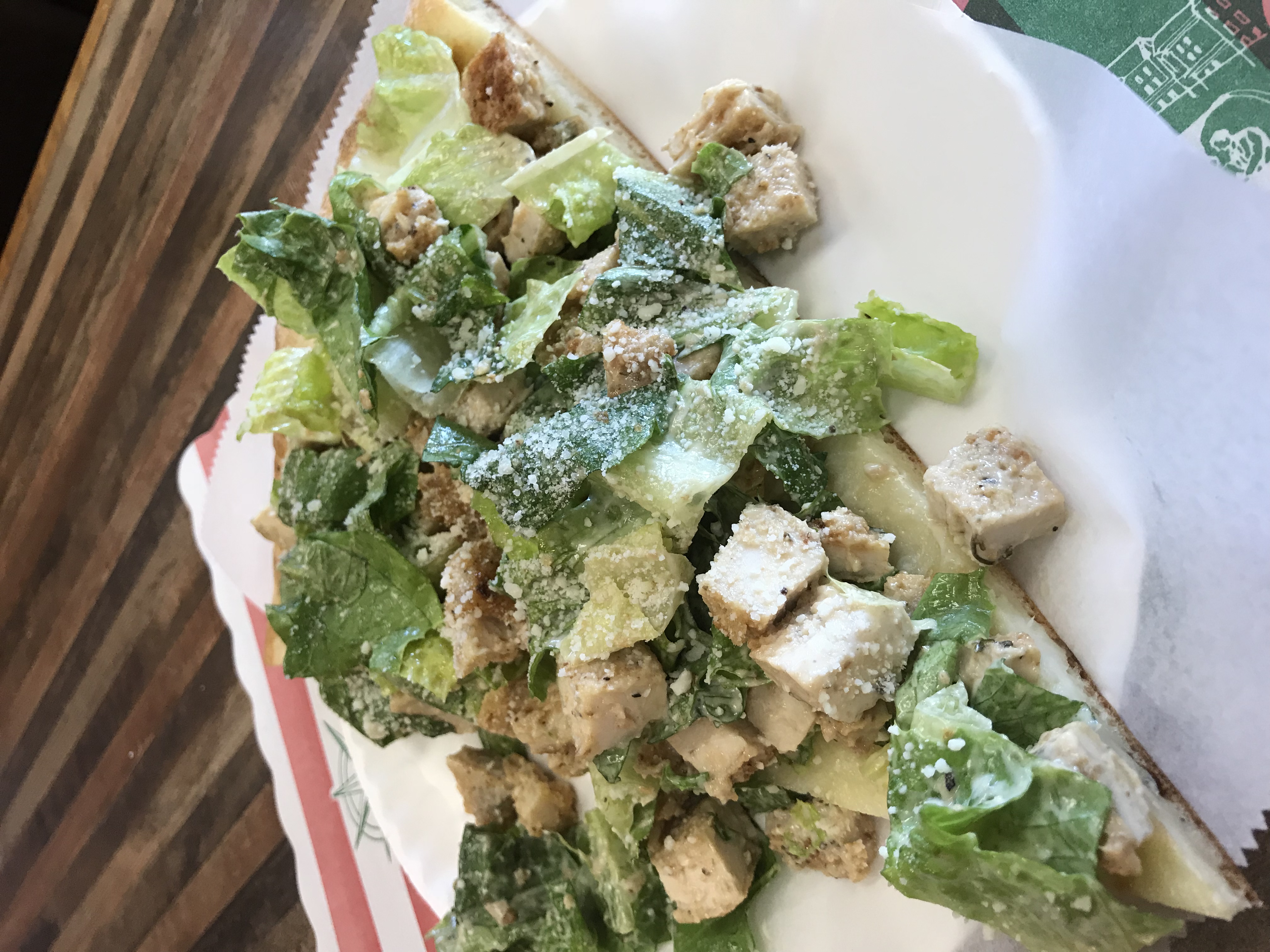 Order Chicken Caesar Salad Pizza Slice food online from Whitepoint pizzeria store, College Point on bringmethat.com