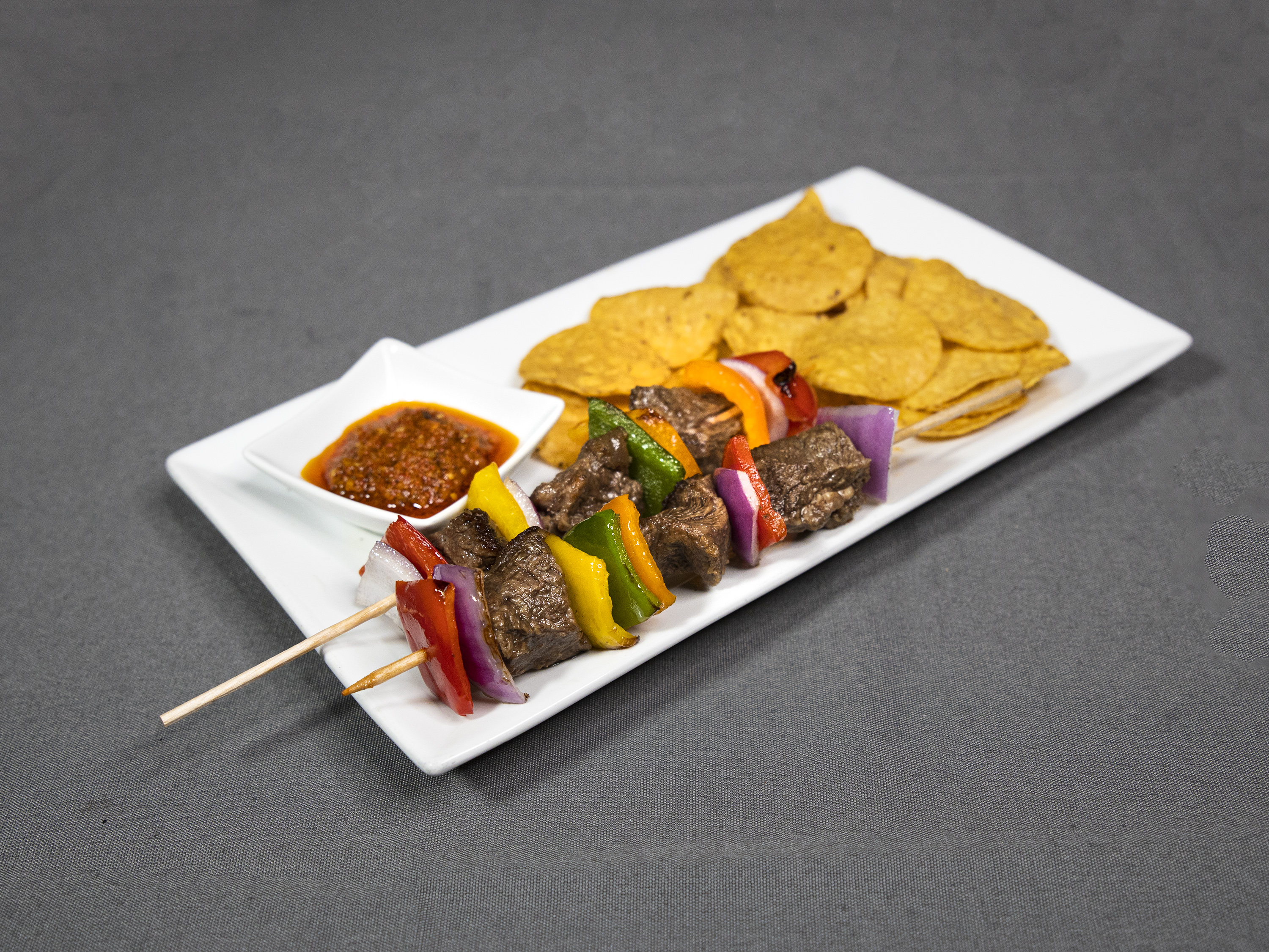 Order Steak Kabobs w/ Nachos (2) food online from Fusion Spice Bar & Grille store, Wilmington on bringmethat.com