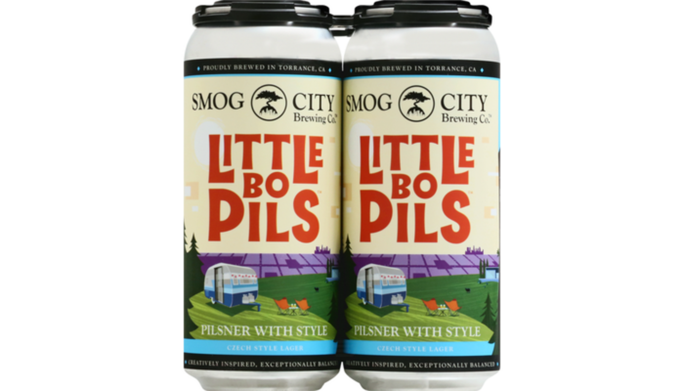 Order Smog City Little Bo Pils 4 Pack 16 oz Cans 4.4% ABV food online from Dimension Liquor store, Lake Forest on bringmethat.com