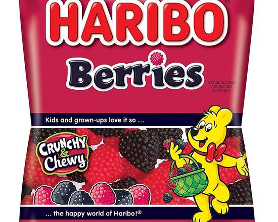 Order Haribo Berries Crunchy & Chewy Gummi Candy 5oz  food online from Pacific Liquor Market store, Bell Gardens on bringmethat.com