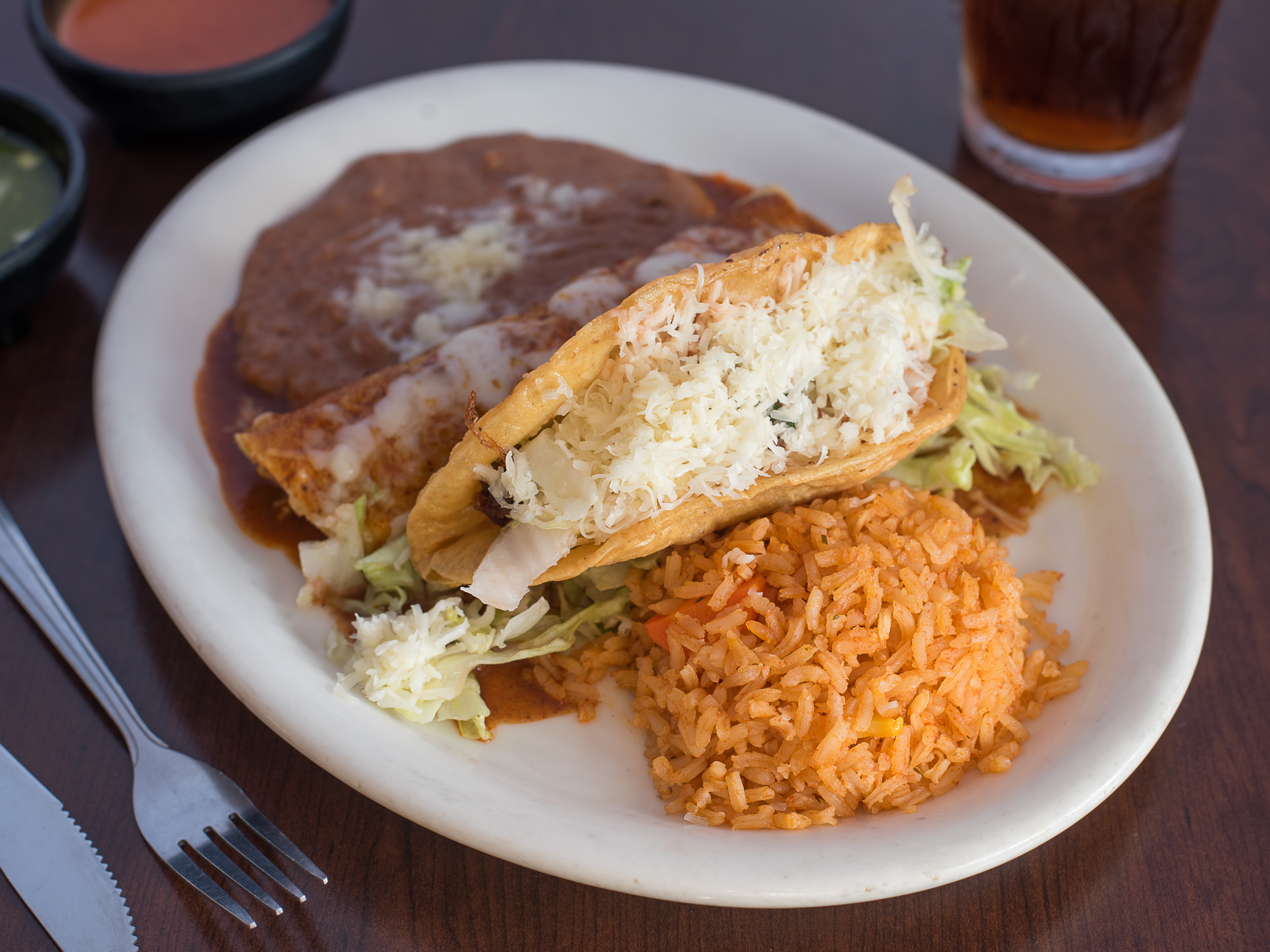 Order Taco and Enchilada Combination food online from Casa Don Diego store, Chula Vista on bringmethat.com