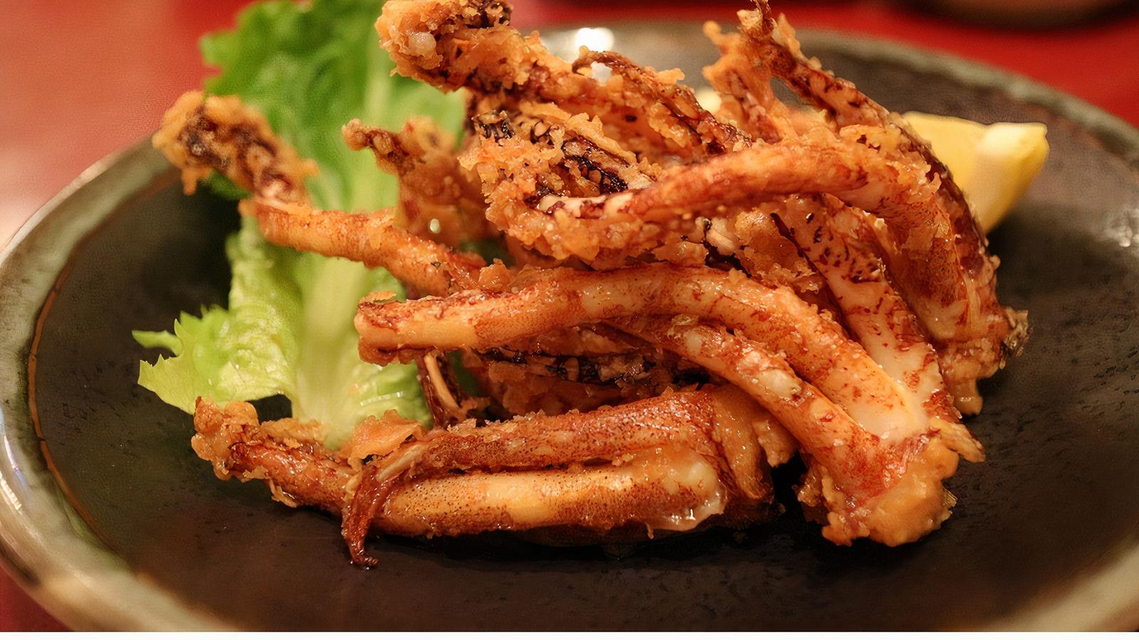 Order Fried Squid Leg food online from Tomi Ramen & Sake Bar store, Las Vegas on bringmethat.com
