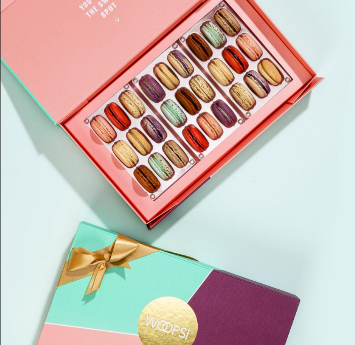 Order Box of 27 French Macarons food online from Woops! Bakery store, Newton on bringmethat.com