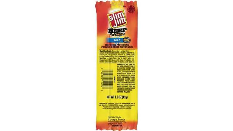 Order Slim Jim Beef And Cheese Snack Sticks food online from Trumbull Mobil store, Trumbull on bringmethat.com
