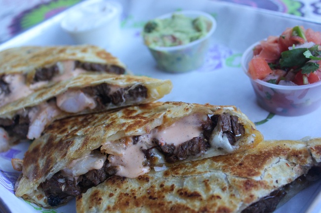 Order Surf & Turf Quesadilla food online from Cantina Louie store, Asheville on bringmethat.com