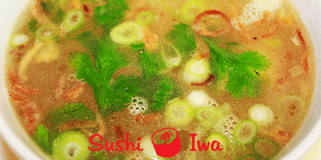 Order WONTON SOUP (Traditional style) food online from Sushi Iwa store, Clayton on bringmethat.com