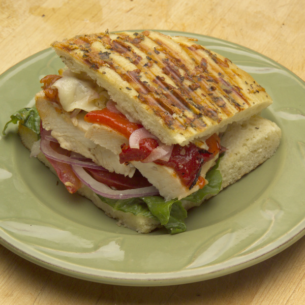 Order Tuscan Chicken Panini food online from Great Harvest Bread Co. store, Tempe on bringmethat.com