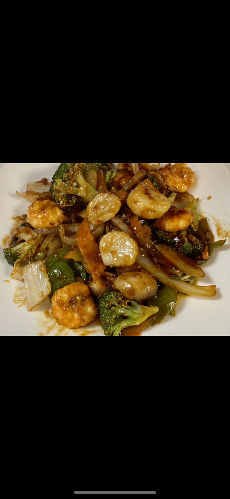 Order A20. Jumbo Shrimp and Scallops with Garlic Sauce food online from New China Express store, Newport News on bringmethat.com