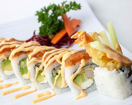 Order Godzilla Roll food online from Kumori Sushi & Teppanyaki store, San Antonio on bringmethat.com