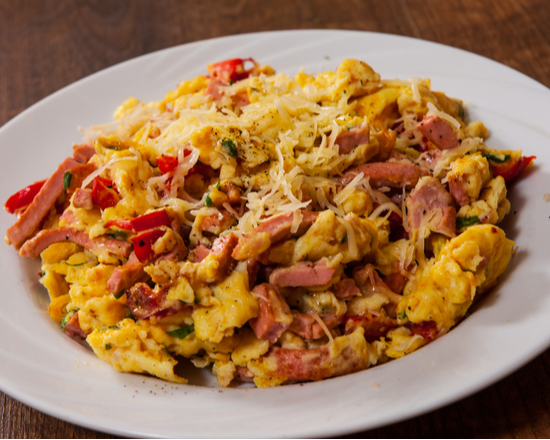 Order Grilled Chicken Scramble food online from Mexican Omelette Bar store, Woodland on bringmethat.com