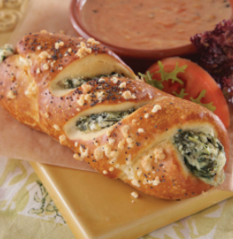Order Pretzel Melt - Spinach Feta food online from Sweetwaters Coffee & Tea store, Naperville on bringmethat.com
