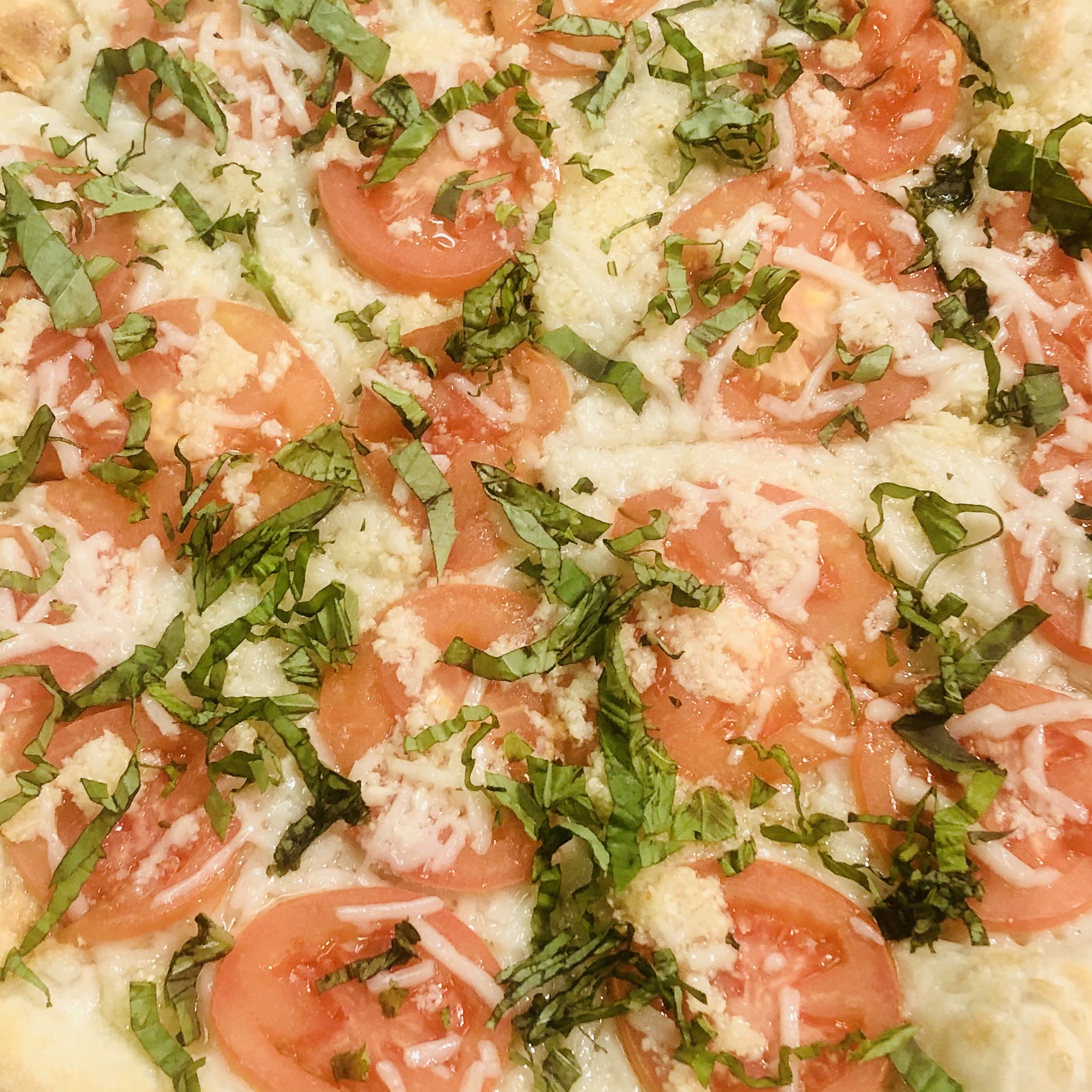 Order Vegan Tomato, Basil & Garlic Pizza food online from Nicks Pizza & Deli store, Fanwood on bringmethat.com