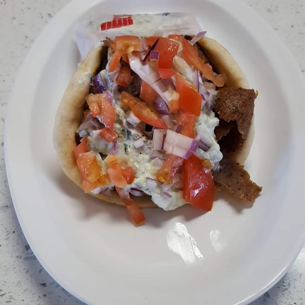 Order Gyro Slices Sandwich food online from Mikonos Grill store, Milpitas on bringmethat.com