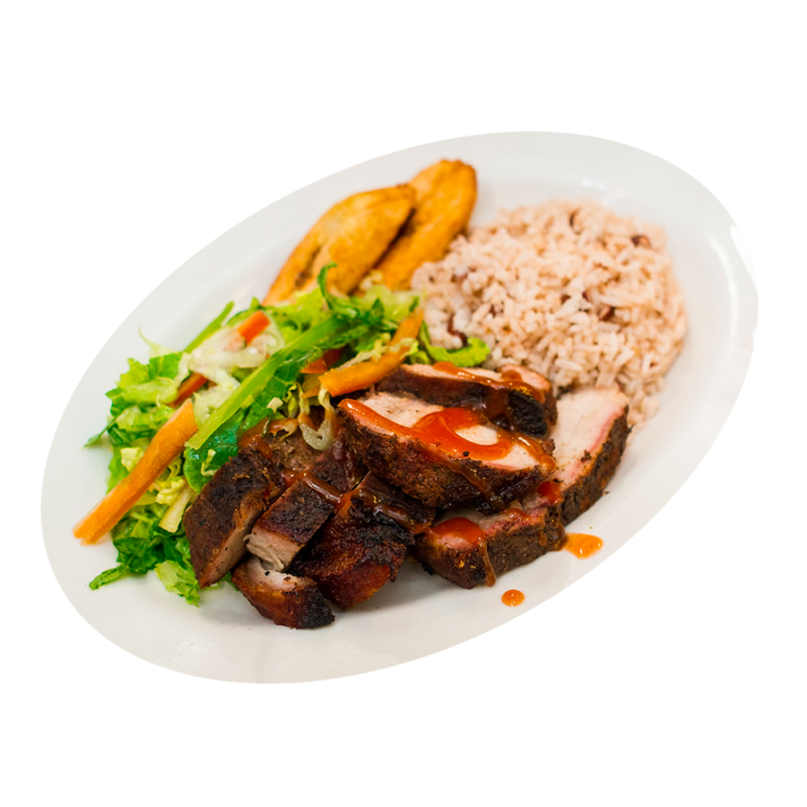 Order Jerk Pork Lunch Special  food online from 14 Parish Caribbean Kitchen store, Hackensack on bringmethat.com