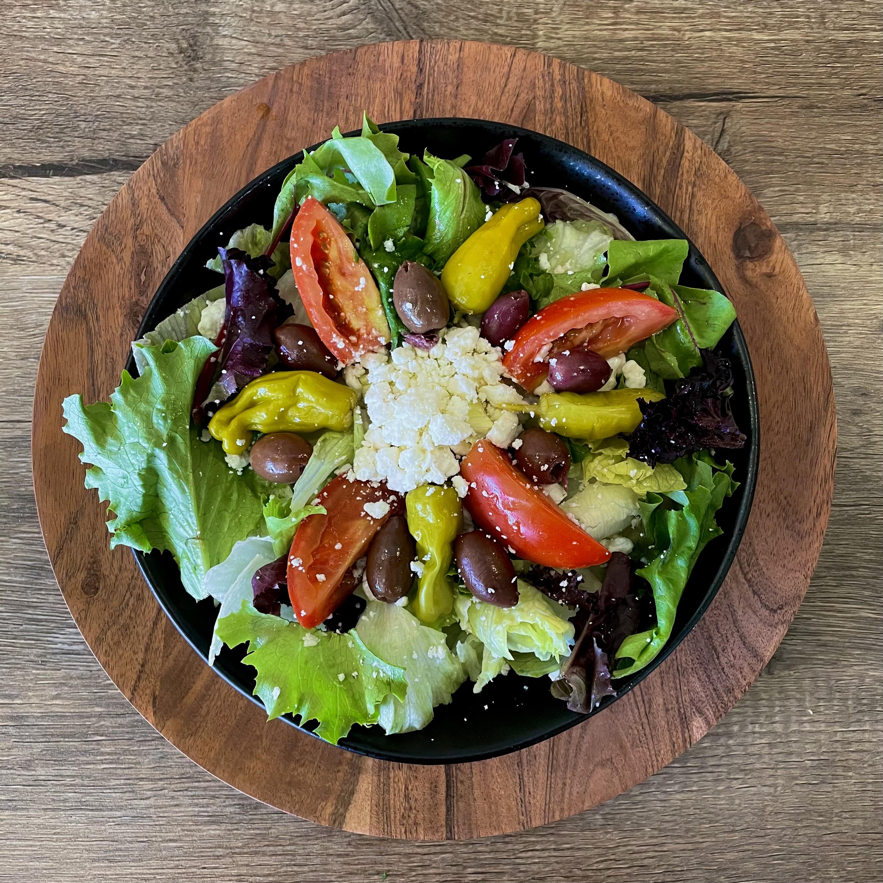 Order Greek Salad food online from Dimassi Mediterranean Buffet store, Mcallen on bringmethat.com