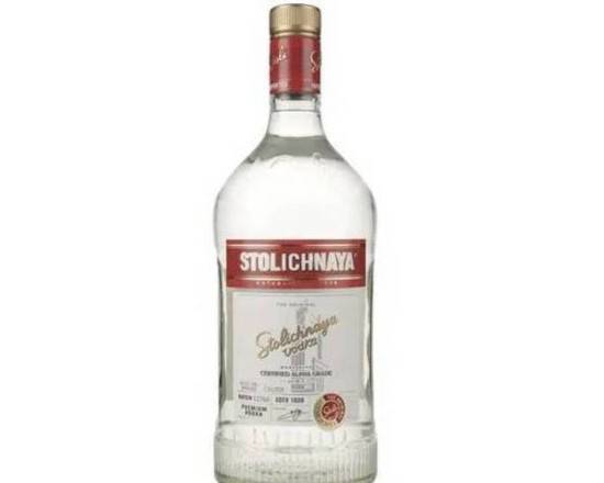 Order Stolichnaya, 1.75L vodka (40.0% ABV) food online from Cold Spring Liquor store, Liberty Hill on bringmethat.com