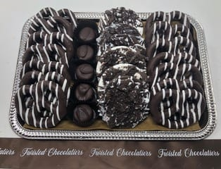 Order Classic zebra striped truffle & oreo s’mores gift platter ** best seller food online from Twisted Gourmet Chocolates store, Passaic on bringmethat.com