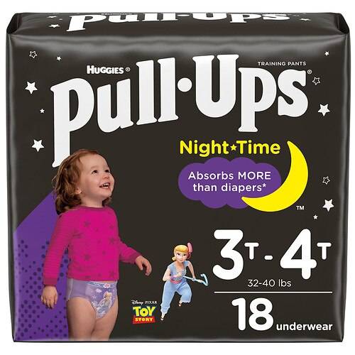 Order Huggies Pull-Ups Girls' Night-Time Potty Training Pants 3T - 4T - 18.0 ea food online from Walgreens store, Whitehall on bringmethat.com