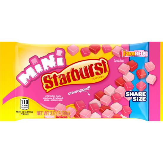 Order Starburst Minis Fruit Chews Candy FaveRed's (3.5 oz) food online from Rite Aid store, Eugene on bringmethat.com
