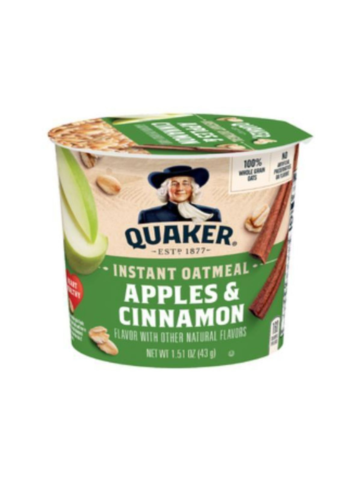 Order Quaker Insta Oatmeal with Apples & Cinnamon (1.51 oz) food online from Light Speed Market store, Los Angeles on bringmethat.com