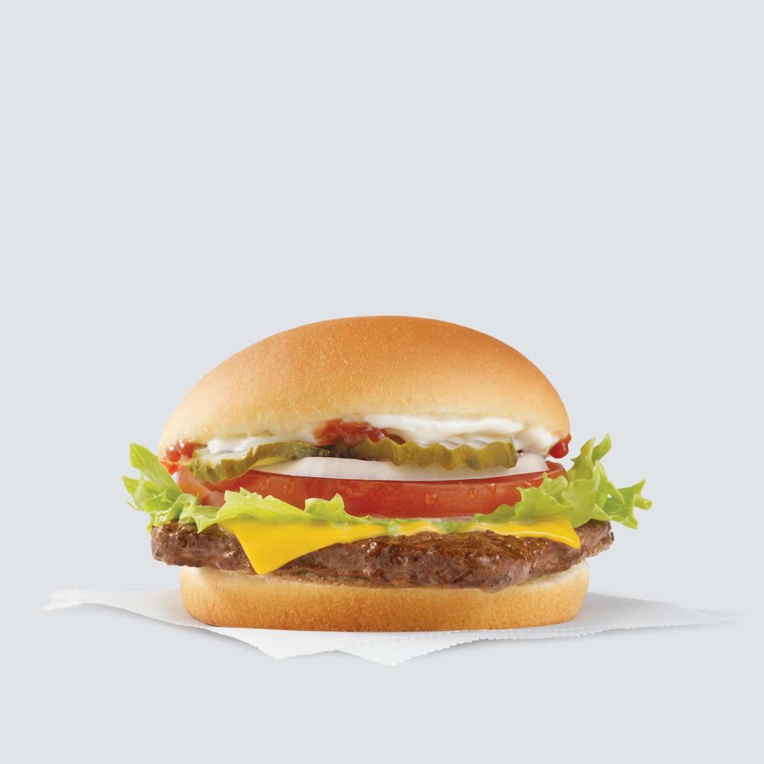 Order Jr. Cheeseburger Deluxe food online from Wendy's store, Hickory on bringmethat.com