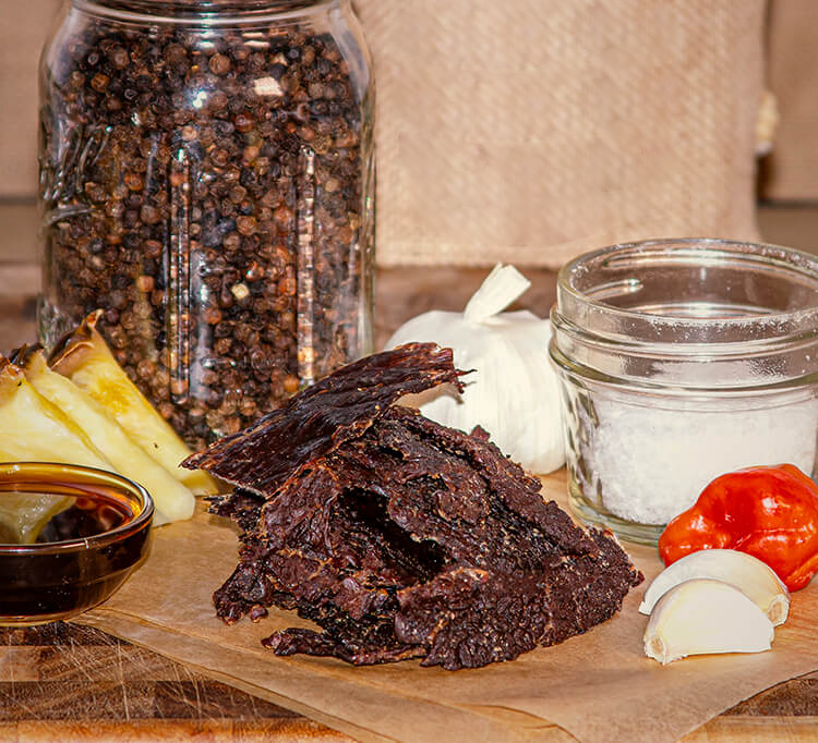 Order Spicy Thick Cut Cowboy Beef Jerky food online from Jed Jerky store, Barstow on bringmethat.com