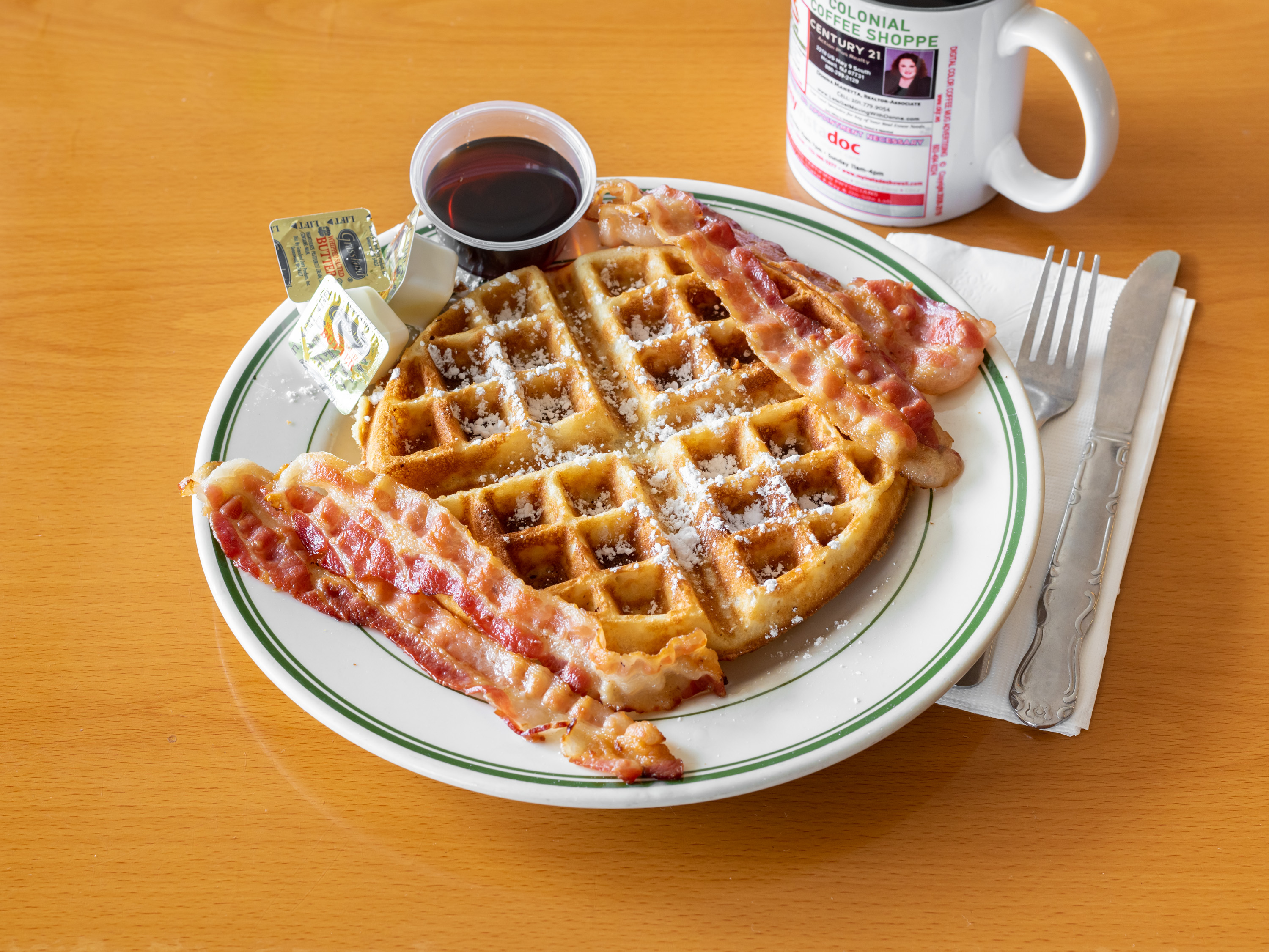 Order Belgian Waffle food online from Colonial Coffee Shoppe store, Howell Township on bringmethat.com