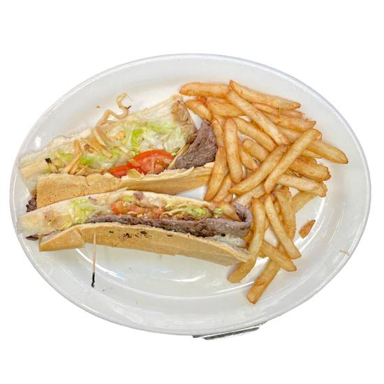 Order Steak Sandwich (Pan con Bistec) food online from Mojitos Bistro store, Peachtree Corners on bringmethat.com