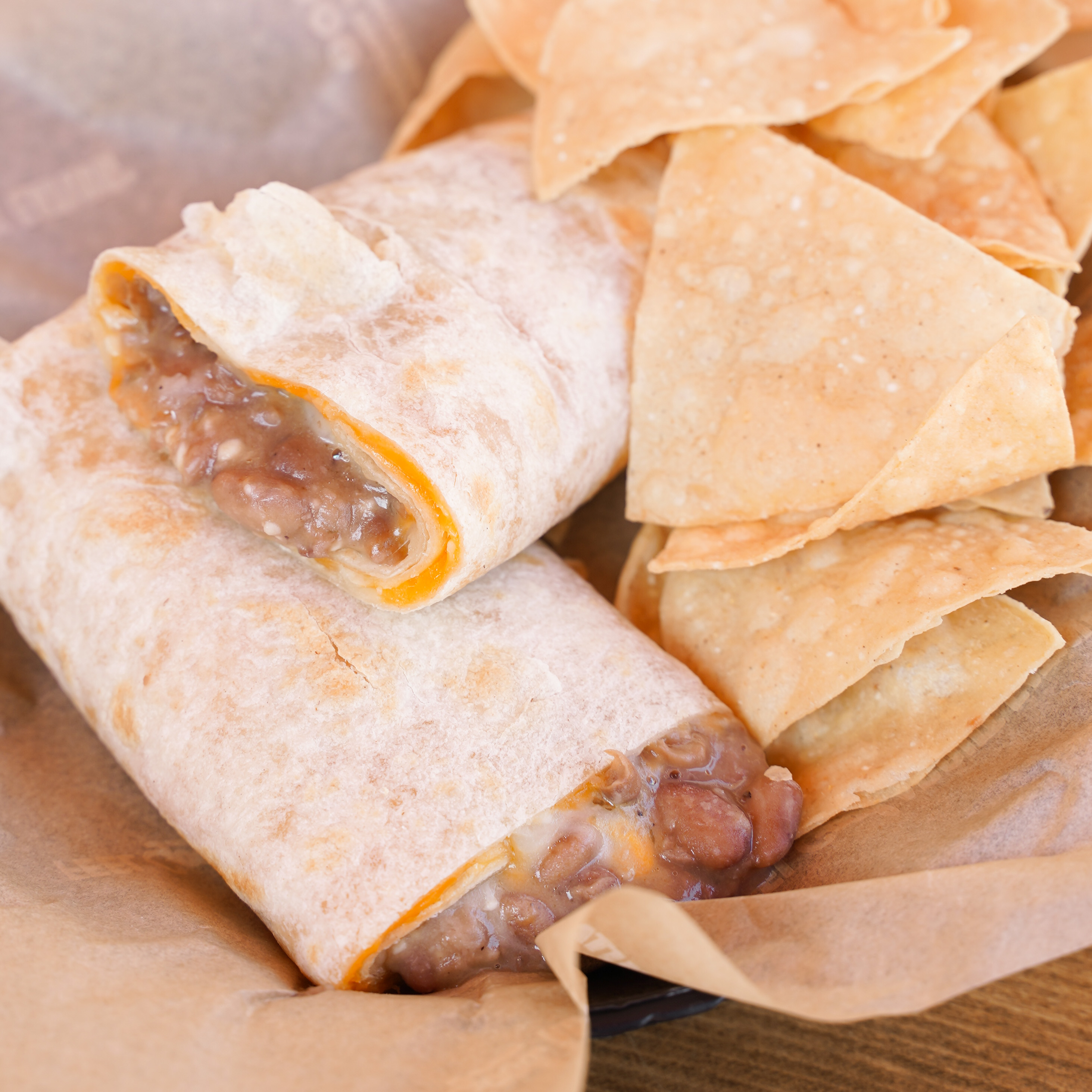 Order Kid's Organic Bean and  Cheese Burrito food online from Sharky's Woodfired Mexican Grill - Newport Coast store, Newport Coast on bringmethat.com
