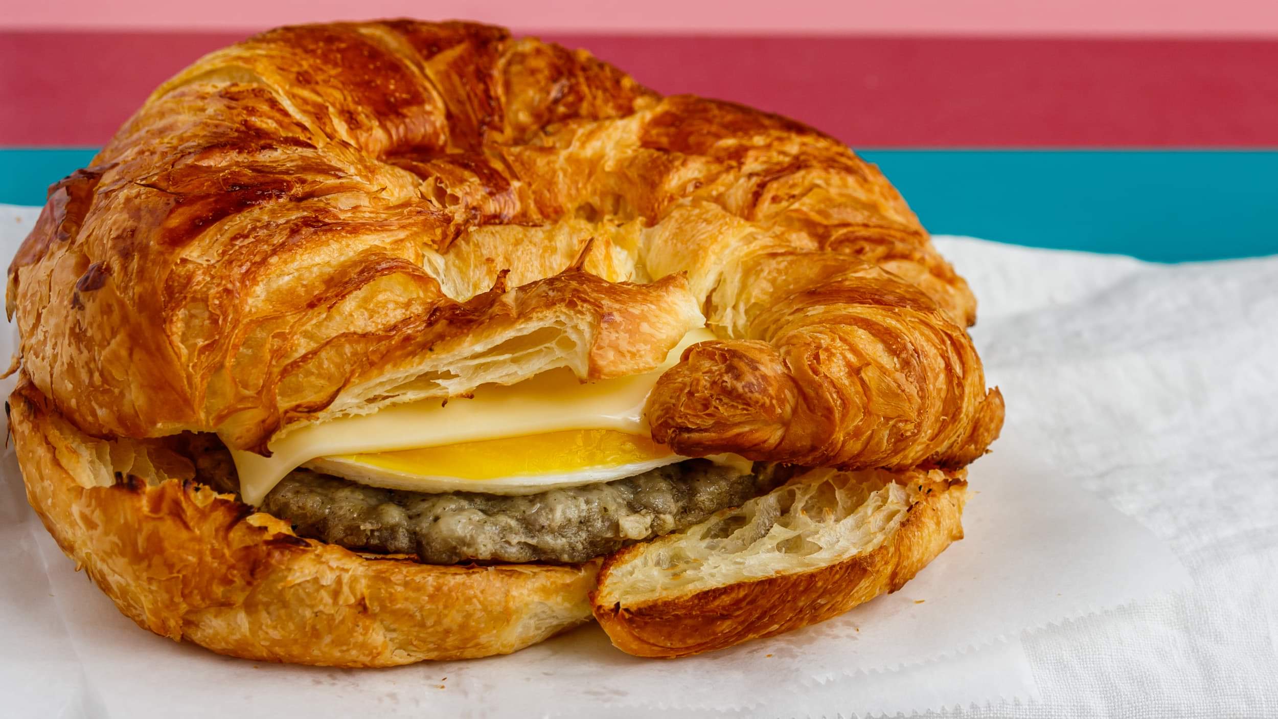 Order (Breakfast) Croissant Sandwich food online from Bosa Donuts store, Tempe on bringmethat.com