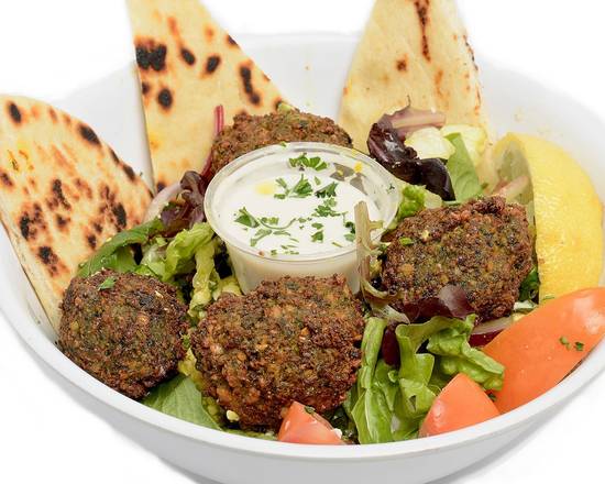 Order Falafel Salad food online from George's Greek Grill-Fig at 7th store, Los Angeles on bringmethat.com