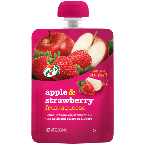 Order 7-Select Apple Strawberry Fruit Squeeze food online from 7-Eleven store, West Columbia on bringmethat.com