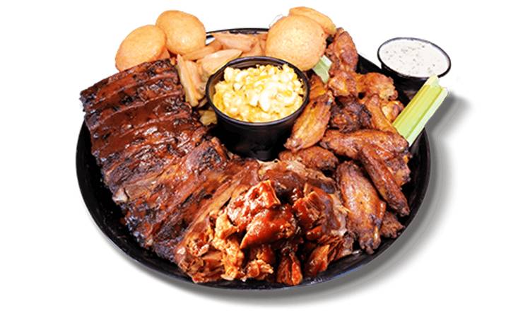 Order Wing, Bones & 'Que Feast food online from Famous Daves store, Gilroy on bringmethat.com