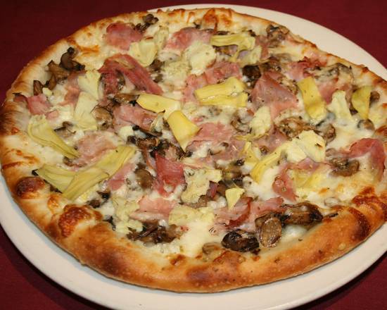 Order 10" Capriciossa (Ham & Artichoke) Pizza food online from Spaghetti Eddie's Restaurant store, Glendora on bringmethat.com