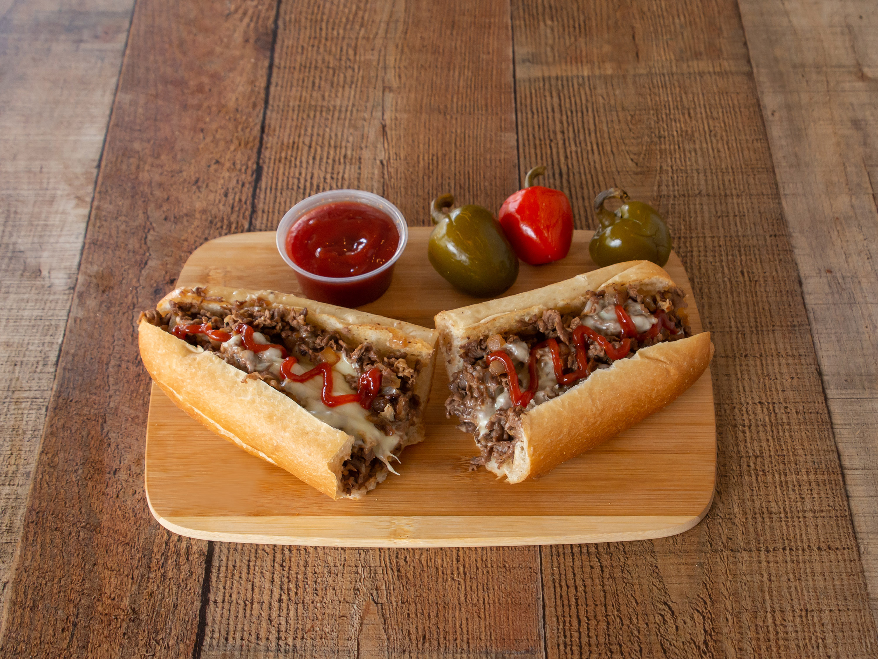 Order Small Cheese Steak  food online from Phil And Jim Steaks & Hoagies store, Brookhaven on bringmethat.com