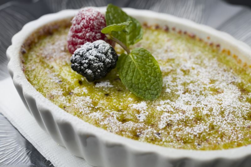 Order Pandan Creme Brulee food online from Belacan Grill Malaysian Bistro store, Tustin on bringmethat.com